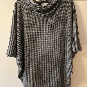 Korye Black & White Ribbed cowl neck Sweater
